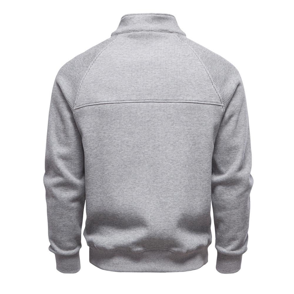 Felpa Autunno Inverno da Uomo con Collo Alto e Fodera in Pile per Uso Casual Urbano