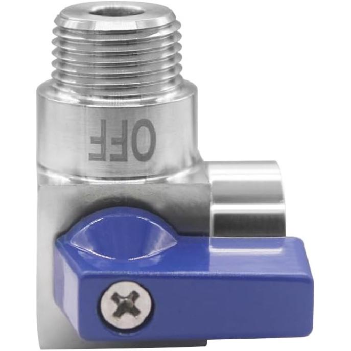 Stainless Steel 90 Degrees Elbow Ball Valve 3/8" NPT Male x 3/8" NPT Female Shut Off Valve for Water Fuel Air