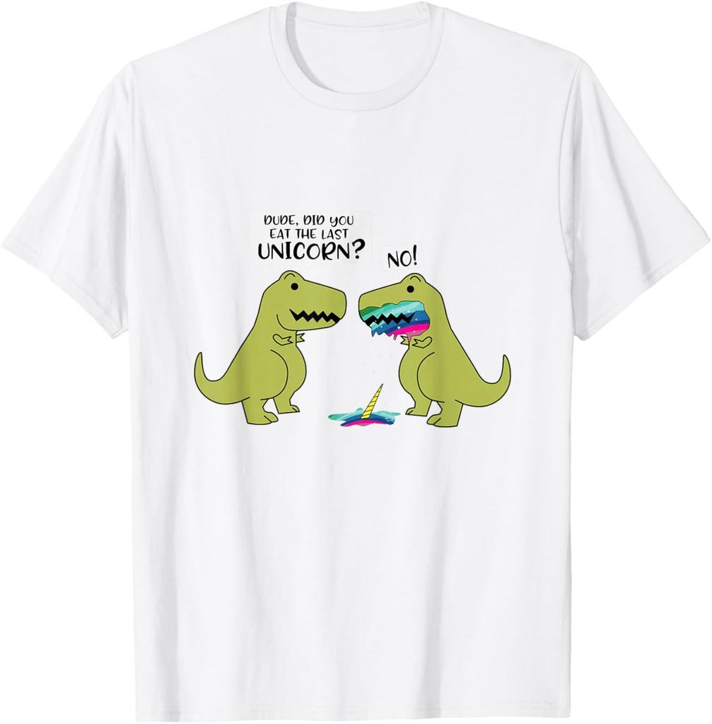 Unisexs Women Did You Eat The Last Unicorn Dinosaur T Shirt Streetwear Tee Summer Casual Top Gen Z Alpha Brain Rot Humor