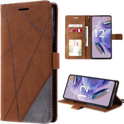 Hülle für Redmi Note 12 Pro+-12 Pro Plus - Lederoptik Kratzfest Stoßfest - Braun