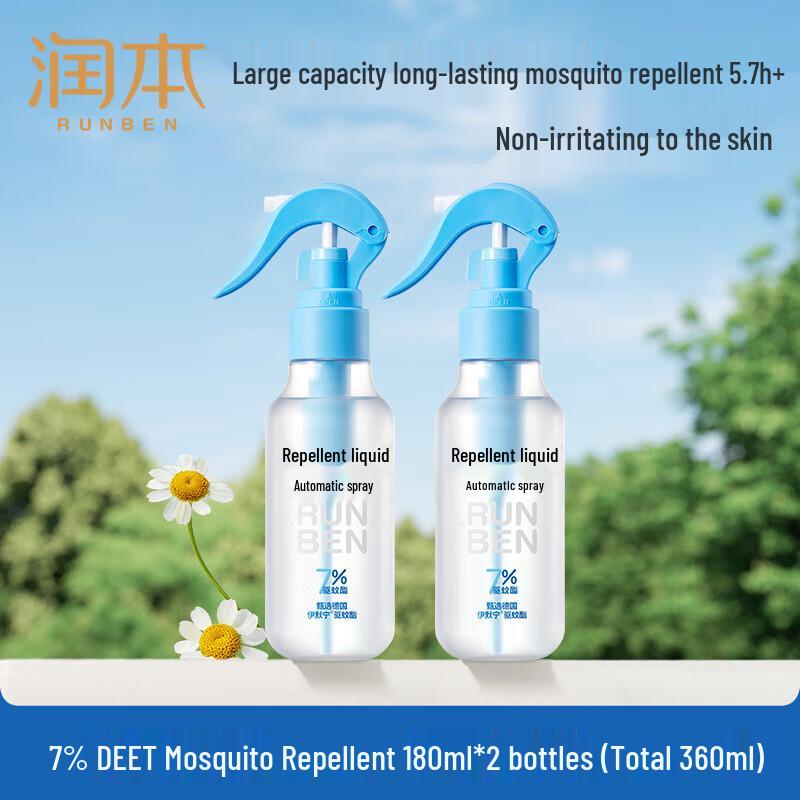 RUNBEN 7% Insect Repellent Spray Twin Pack