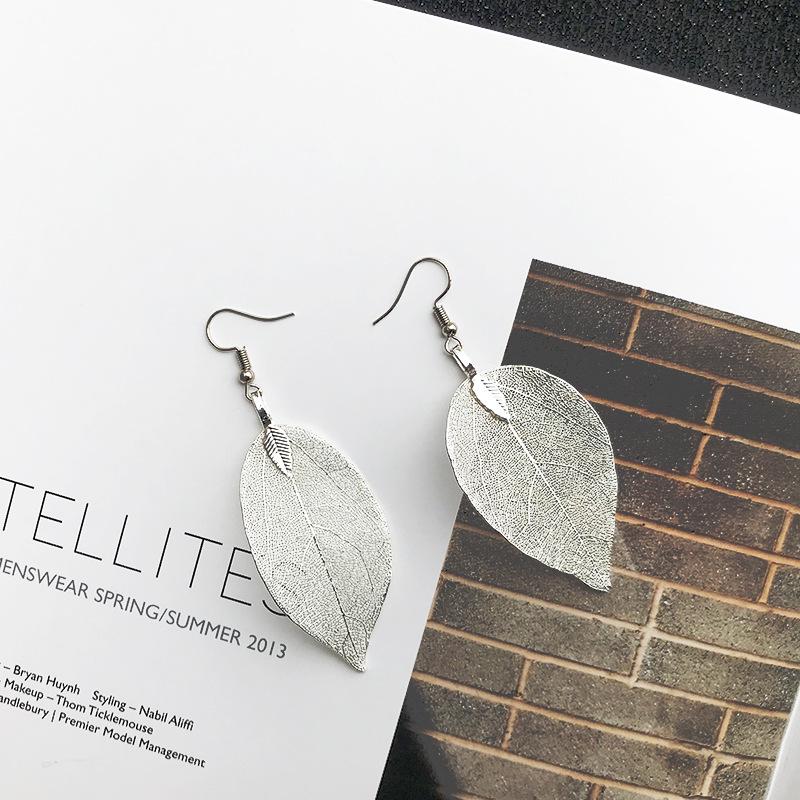 

2019 Минималистичные Винтажные Серьги с Натуральными Листьями - Стильные, Универсальные, Шикарные Подвески 042