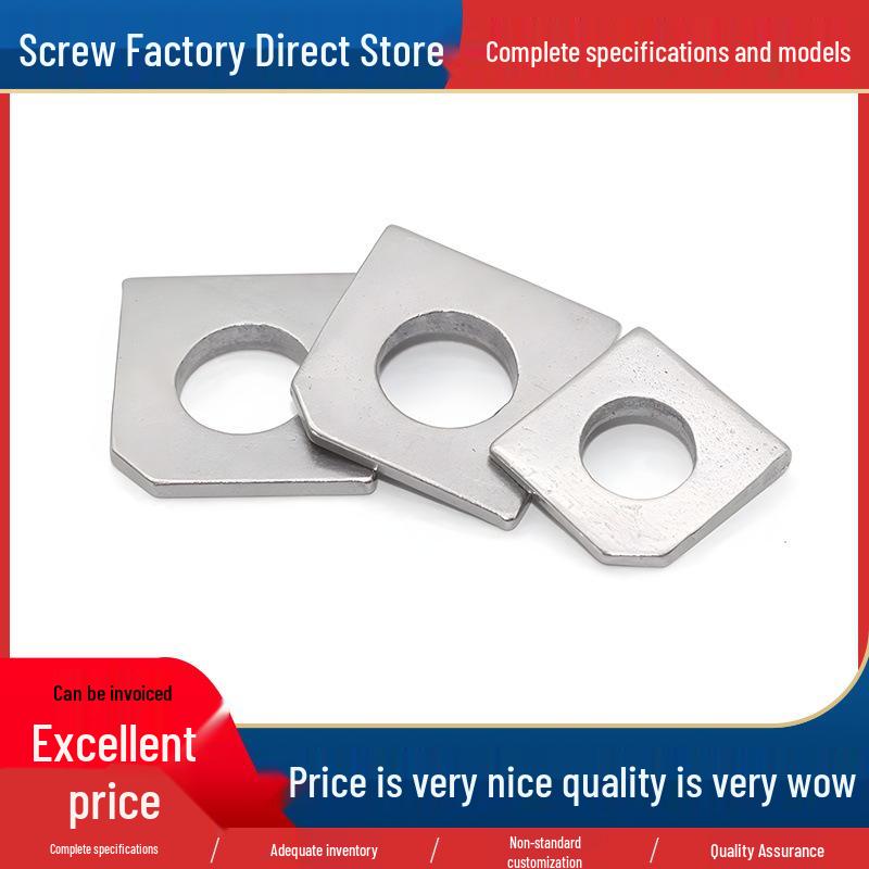 304 Stainless Steel Beveled Square Washer for I-Beam and Curtain Wall Applications