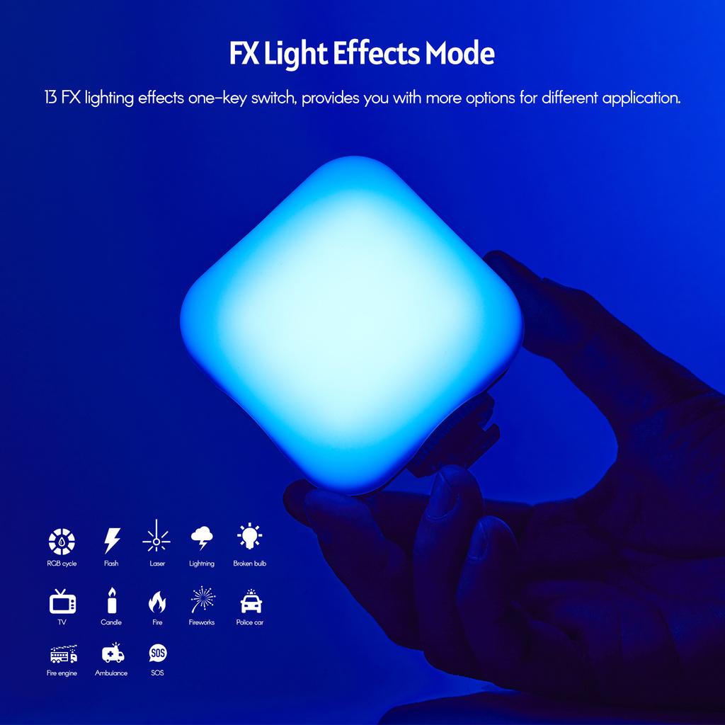 Godox LITEMONS LED6R RGB LED Video Light Rechargeable Mini Fill-in Light 3200K-6500K Dimmable 13