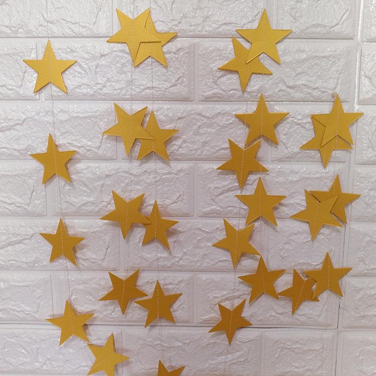 Wedding Star Garland - 4m Banner, Five-Pointed Star Ornaments, Ideal for Birthdays, Parties, and New Year Decorations