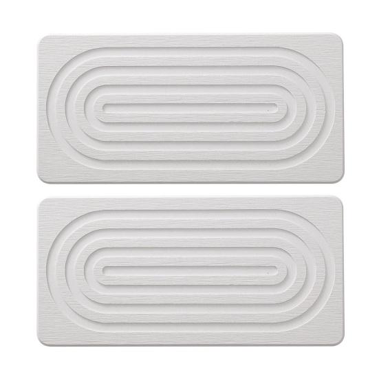 

2/4 шт. Сушильна підставка Силіконові ніжки Антиковзка Діатомова земля Підставка для раковини з водонепроникним жолобом Швидке водопоглинання Швидке висихання Кухонний килимок 2pcs білий