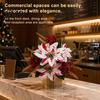 Decorative Plants for Planters Artificial Poinsettia Flowers, Christmas Fake Floral Berry Centerpiece, Fade-Resistant Dieffenbachia Red And White Home