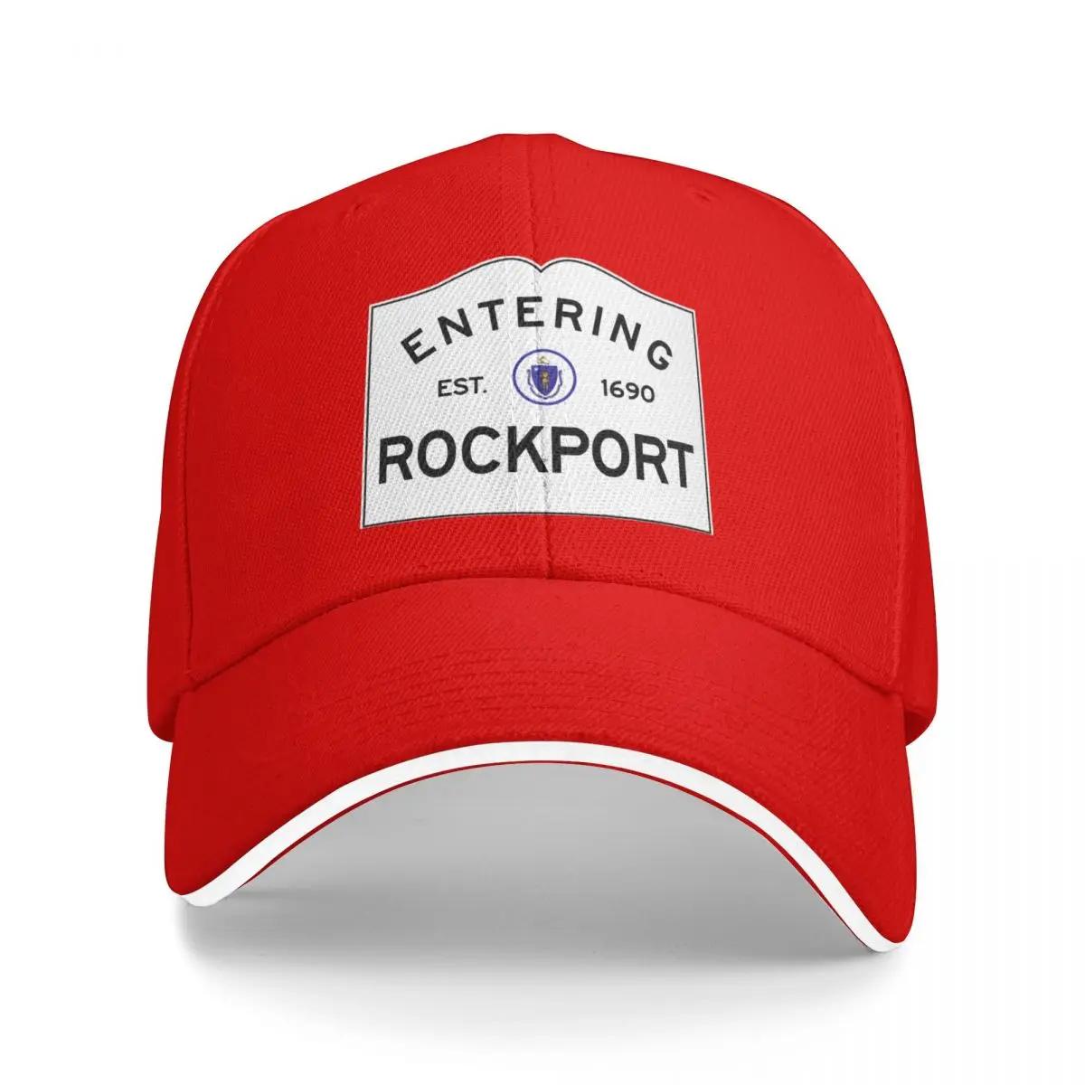 Entering Rockport Massachusetts Commonwealth of Massachusetts Road Sign Baseball Cap