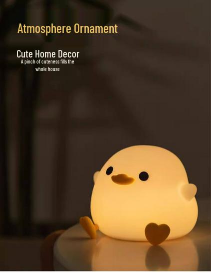 Rechargeable Cute Duck Silicone Night Light - Bedside & Atmosphere Lamp