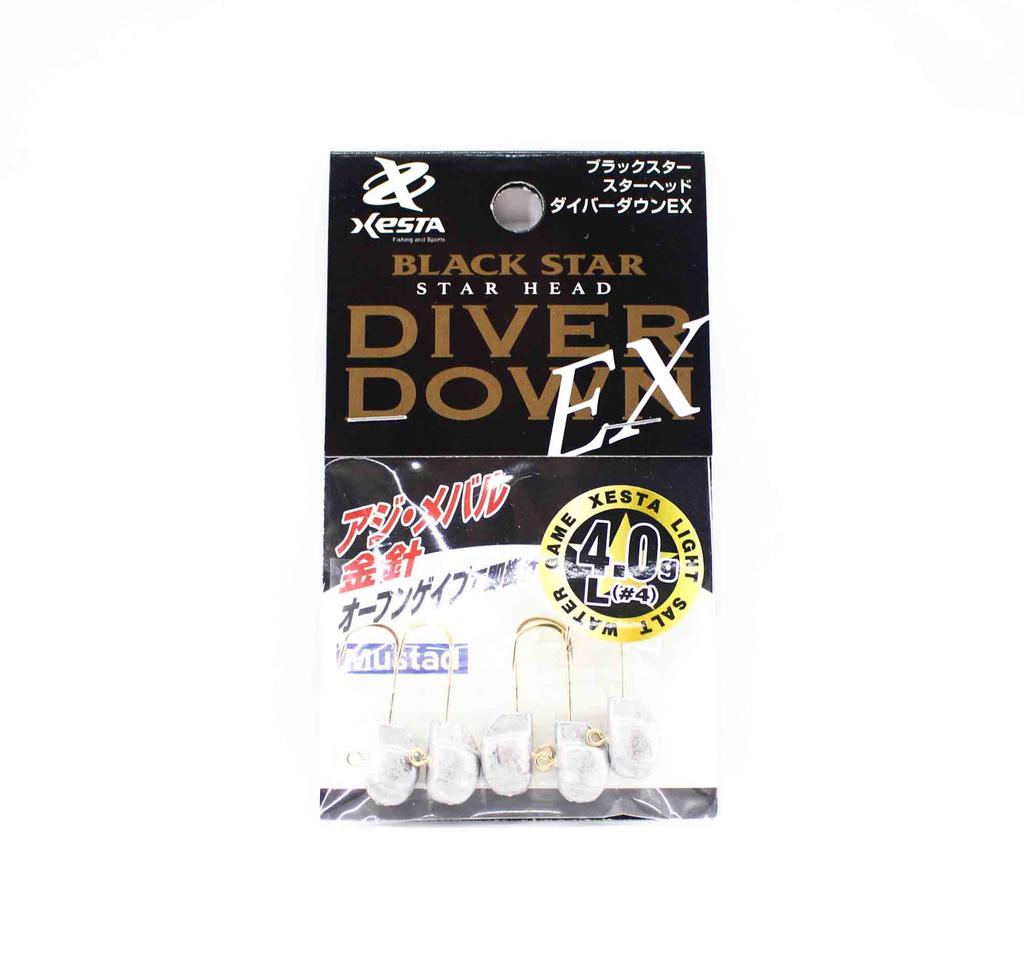Xesta Jig Head Black Star Head Diver Down EX L 4.0 grams Hook Size 4 (4145)