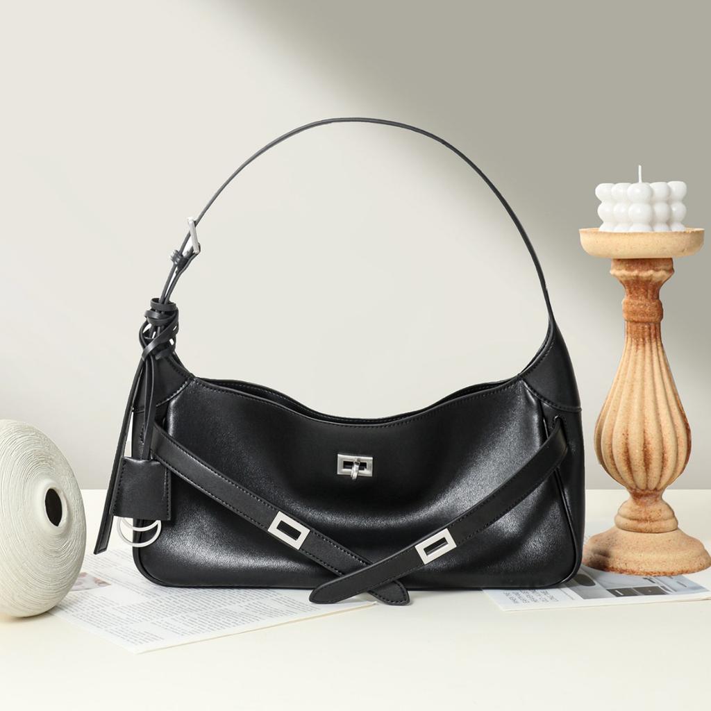New Niche Design Armpit Bag, Large Capacity Tote Bag, Cowhide Single Shoulder Crossbody Commuting Pocket Bag