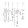 Crystal Look Christmas Tree Ornament Acrylic Snowflake Icicles Holiday Decors X3UC