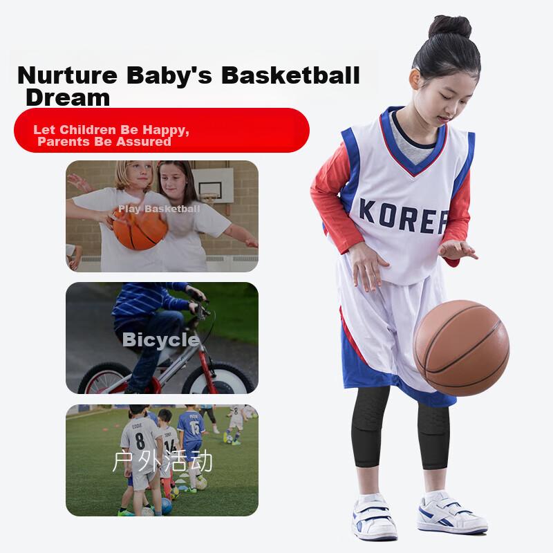 Children's Knee And Elbow Pads, Boys' Anti-Fall Set for Cycling, Basketball, Skateboarding, Soccer, Sports, Summer Thin Style, Black, Size S