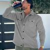 Men S Corduroy Jacket Single Breasted Lapel Casual Long Sleeve Coat