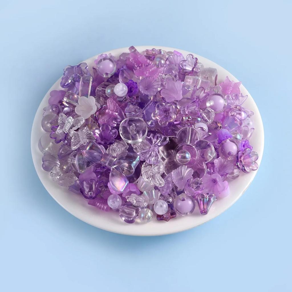 30g/bag Fun Mixing Style Candy Color Transparent Acrylic Beads DIY Handmade Pen Bracelet Jewelry Making Phone Chain Accessories
