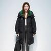 Down padded jacket padded jacket women's hooded thickened loose large size medium and long knee bread jacket tide