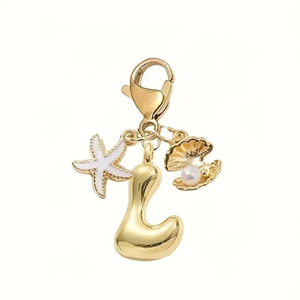 Golden 26 Letters Keychain Retro Backpack Pendant Unisex Bag Charm Friends