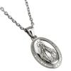 [silver KYASYA] Stainless Steel Miraculous Medal Pendant, Virgin Mary Necklace, Virgin Mary, Women's, Men's (45)