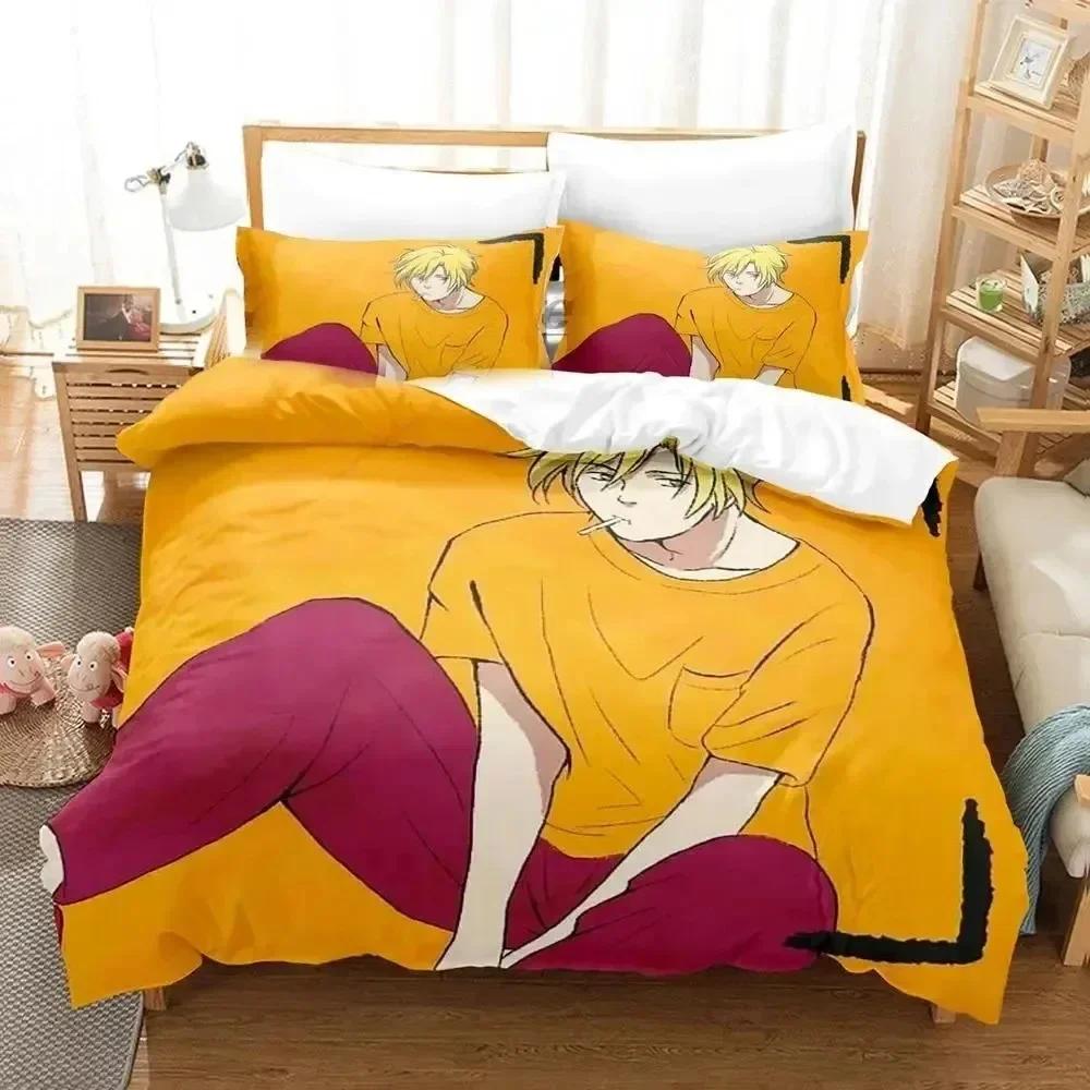 Luxury New 3D Print Anime Banana Fish Bedding Set Duvet Cover Bed Set Quilt Cover Pillowcase Queen Size Boys Adult Bedding Set