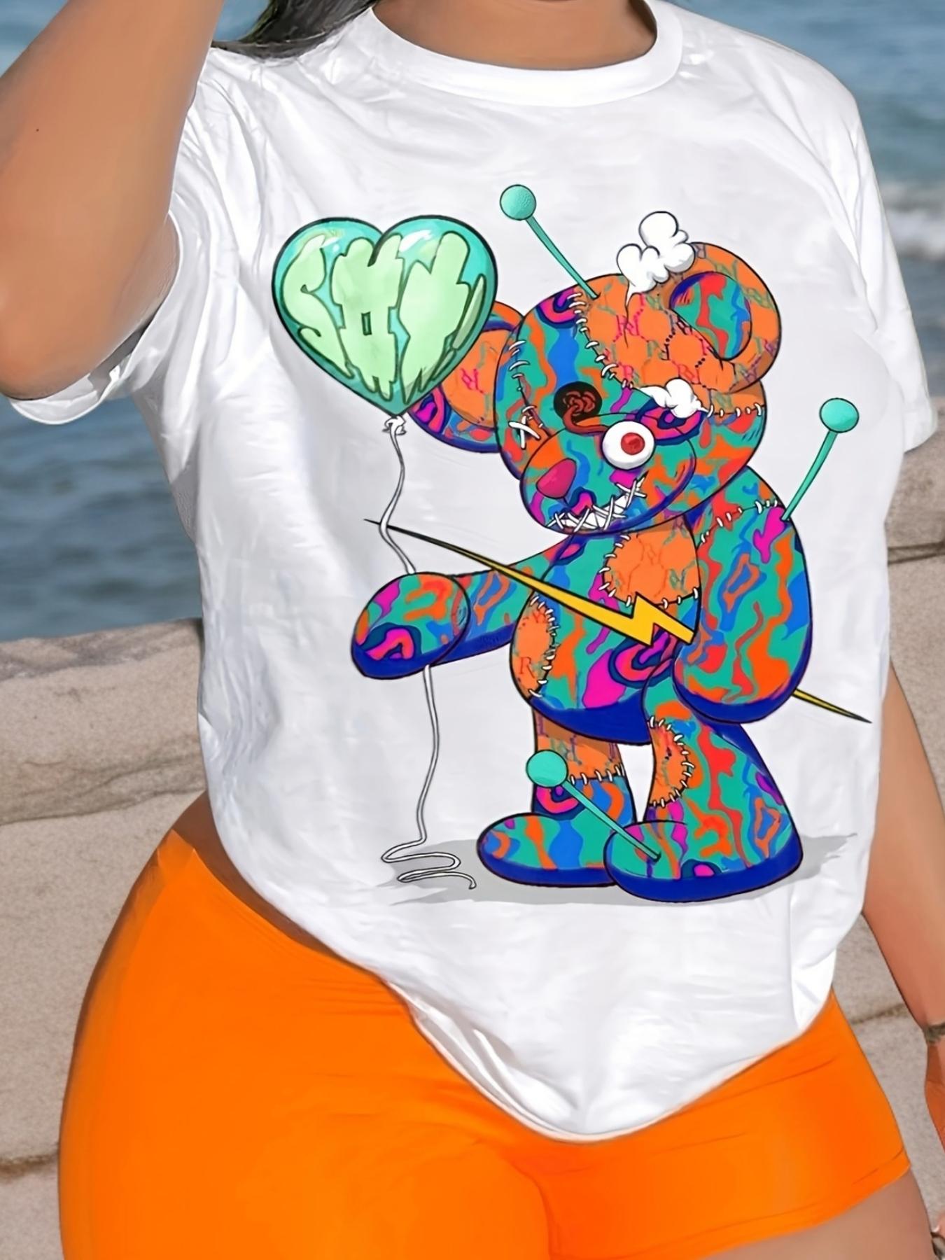 Patchwork Bear Graphic T-shirt S