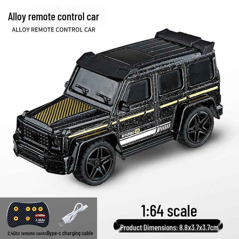 1:64 Mini Precision Alloy RC Off-Road Car with Trailer, Adjustable Speed, 2.4G Charging