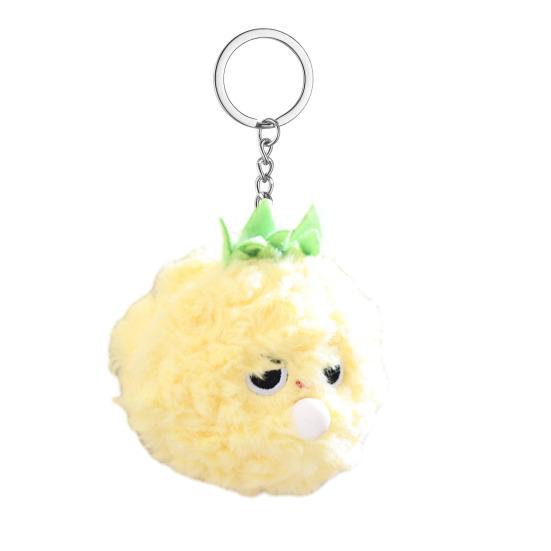 Cute Bubbling Lychee Plush Keychain Small Stuffed Fruit Mangosteen Pendant A
