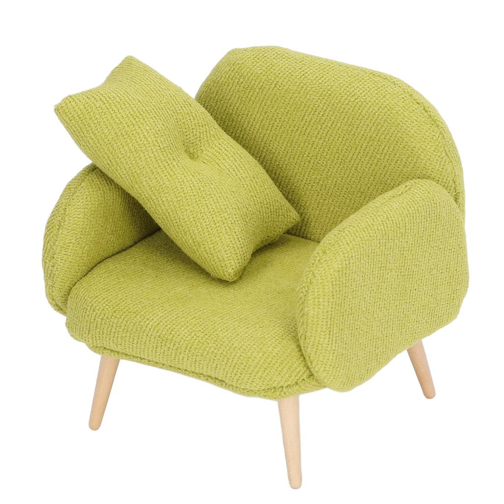 Puppenhaus Sofa 1:12 Maßstab Einfaches Design Moderner Stil Puppenhaus Miniaturmöbel Grün