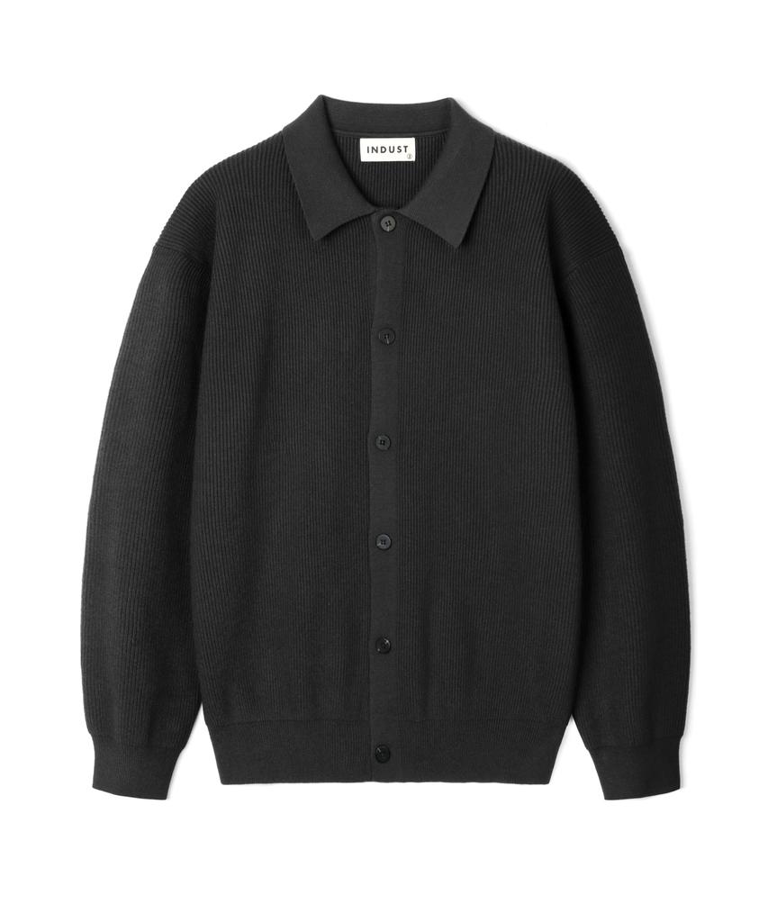 Indust Washable Hacci Collar Cardigan_Ivory