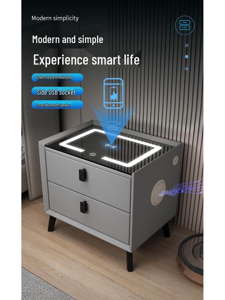 Luxe Smart Bedside Table with Wireless Charging and Storage
