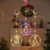 LED Christmas Decorative Lights Hanging Lights Window Holiday Decoration Ambience Remote Control Battery Box Circular String Lights