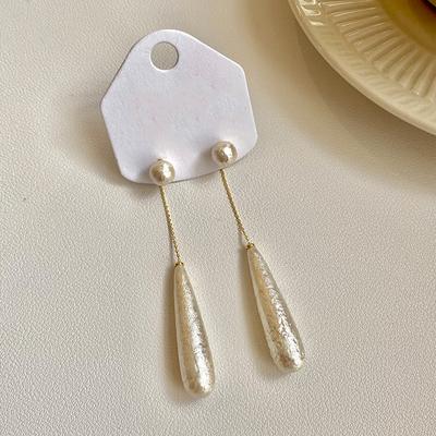 French Simple Water Drop Pearl Earrings Internet Celebrity Same Earrings Retro High Temperament Earrings Women