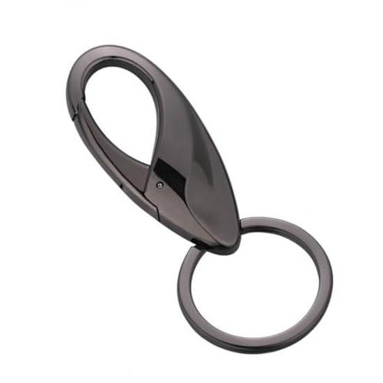 Rockyu keyring mens stylish metal simple carabiner key holder car keys home practical design accessory Fathers Day birthday gift