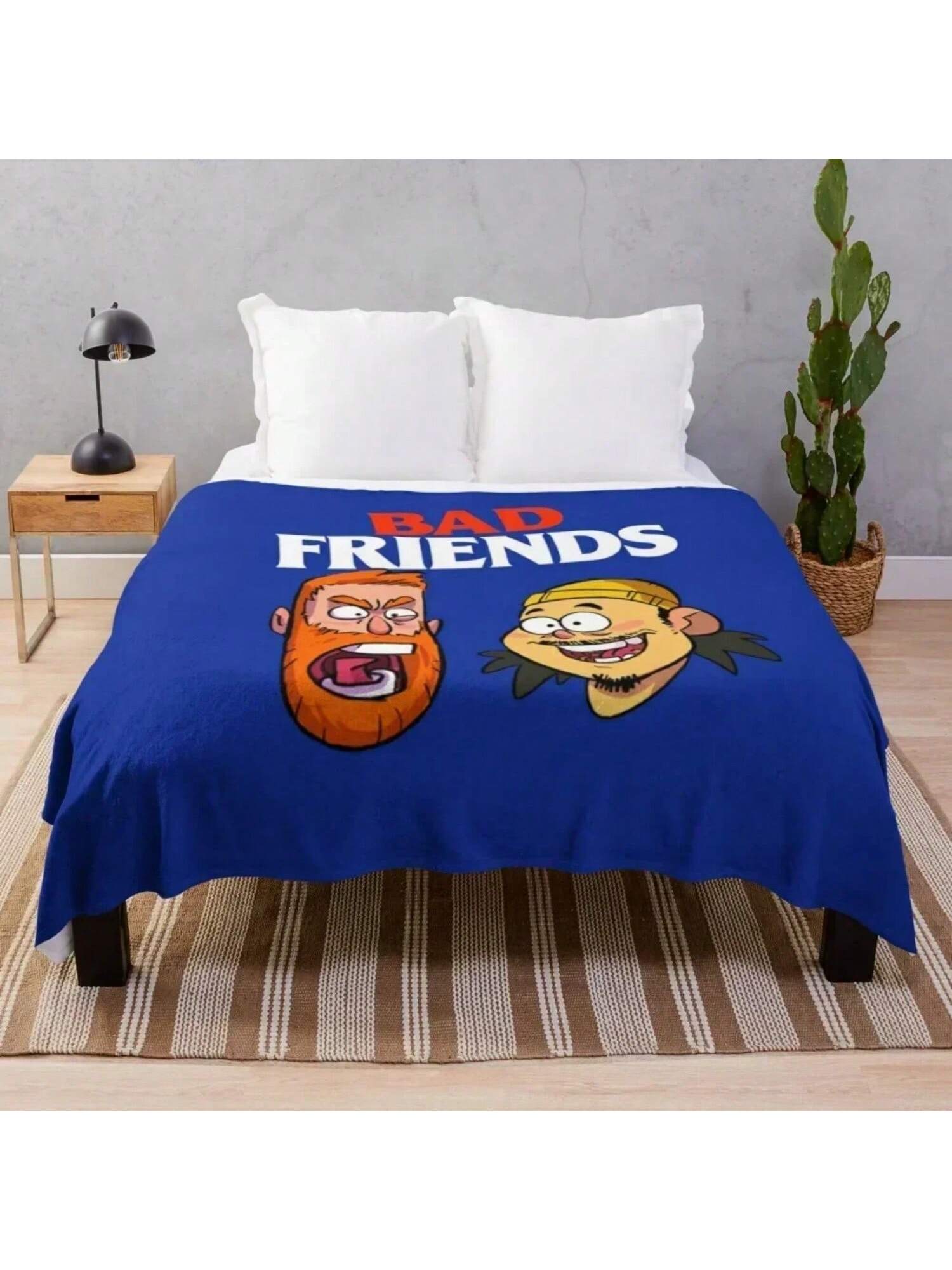 Bad Friends Podcast Merch T-ShirtBad Friends Podcast T-Shirt_by SneakerartShop_ Throw Blanket Decorative Soft Blankets S разноцветный