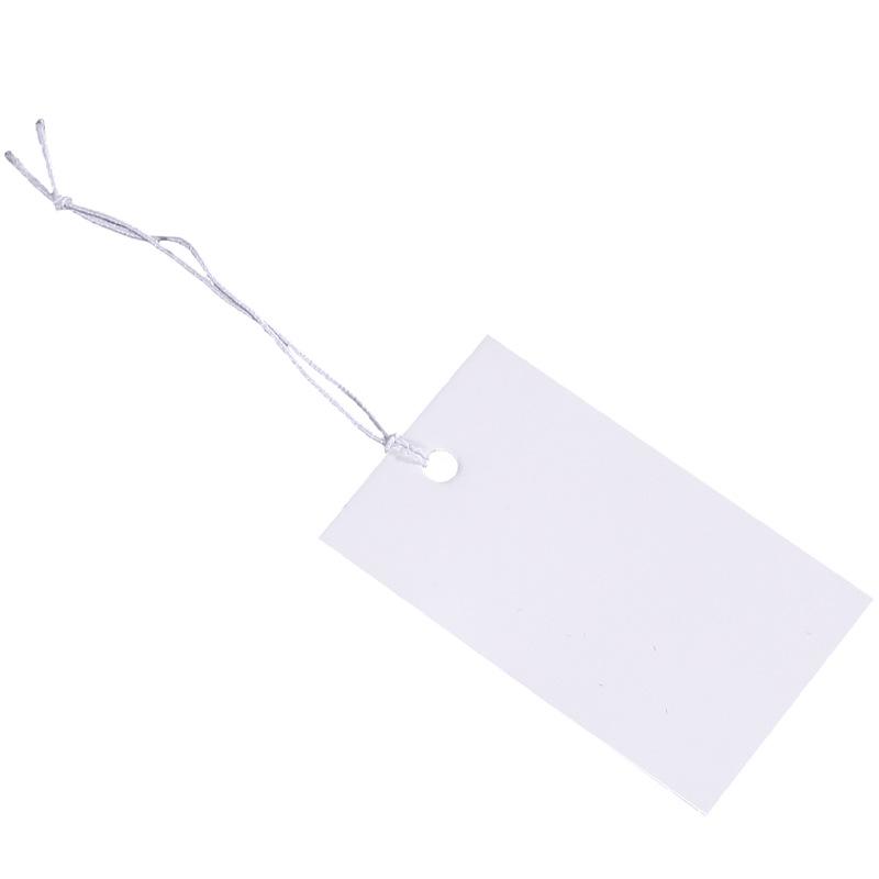 Kraft Hanging Price Tags with Elastic Cord - 100 Pieces for DIY Jewelry Ornaments