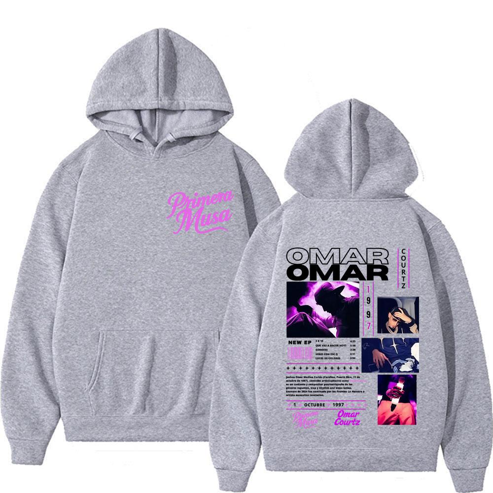 Omar Courtz Primera Musa Album Tour Graphic Hoodies Men Women Long Sleeve Hip Hop Punk Trend Hoodie Oversized Casual Sweatshirts