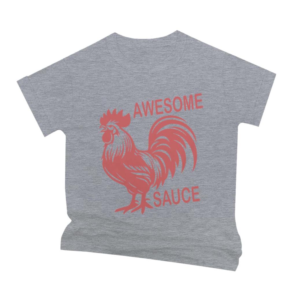 Funny Rooster Awesome Sauce Print TShirts Mens Short Sleeve Graphic T Shirt Funny Chicken Tshirt Humor Tees Male Tshirt