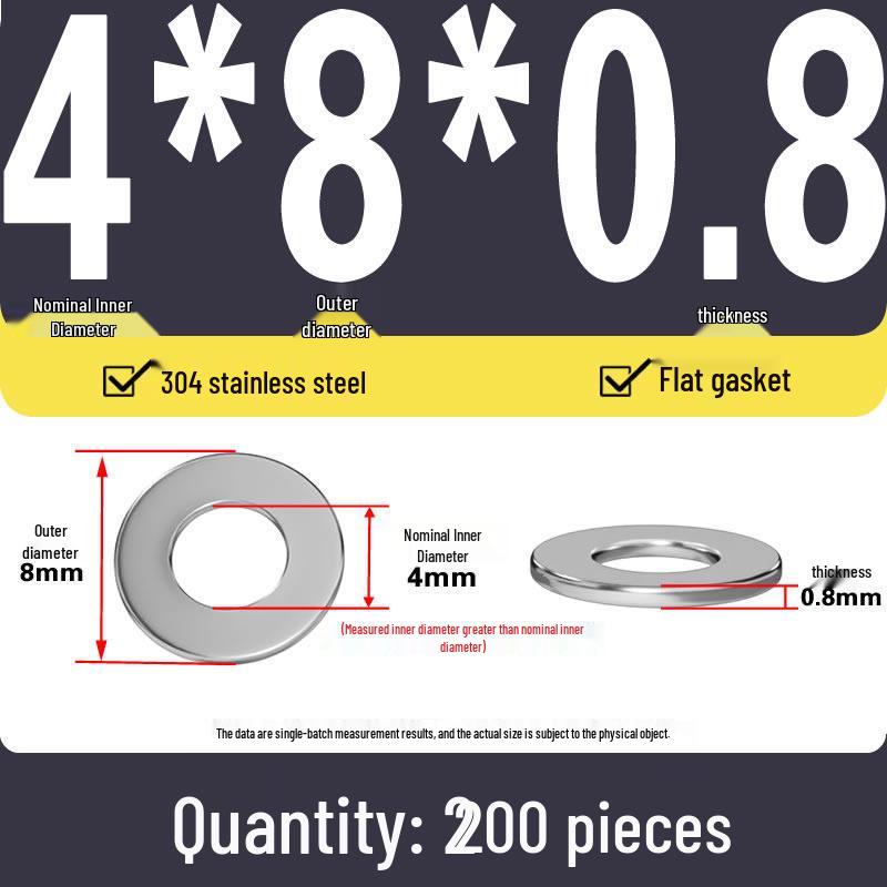 Plochá podložka z nerezové oceli 304 pro nastavení vůle hřídele (0,1/0,2/0,3 mm)