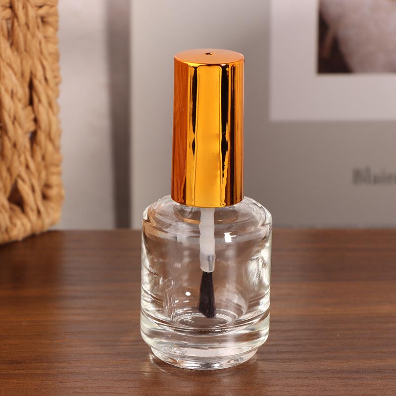 15Ml Empty Nail Polish Bottle With Brush Gold Cover Refill Bottle Glue Bottle Small Sample Nail Gel Polish Containers Glass