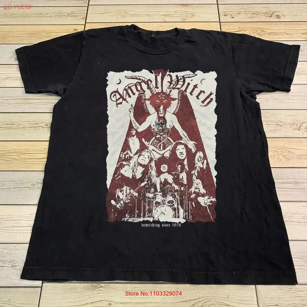 Vintage Angel Witch Band Black T Shirt Concert S To 5XL TR390 Vintage Washed Soft Unisex Graphic Stretched Streetwear Stylish