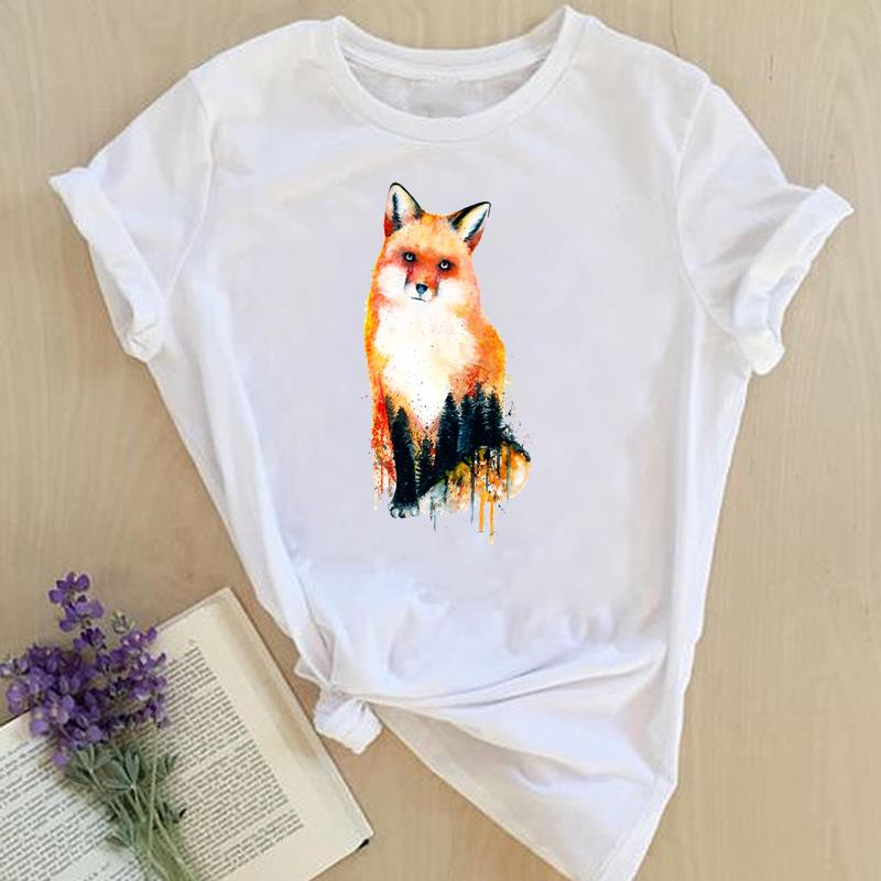 Grafisch T-shirt Korte mouw Zomer Top Wild dier Zoet Trend Schattig Jaren 90 Print Dames Vrouwelijke T-kleding Casual damesmode T-shirt