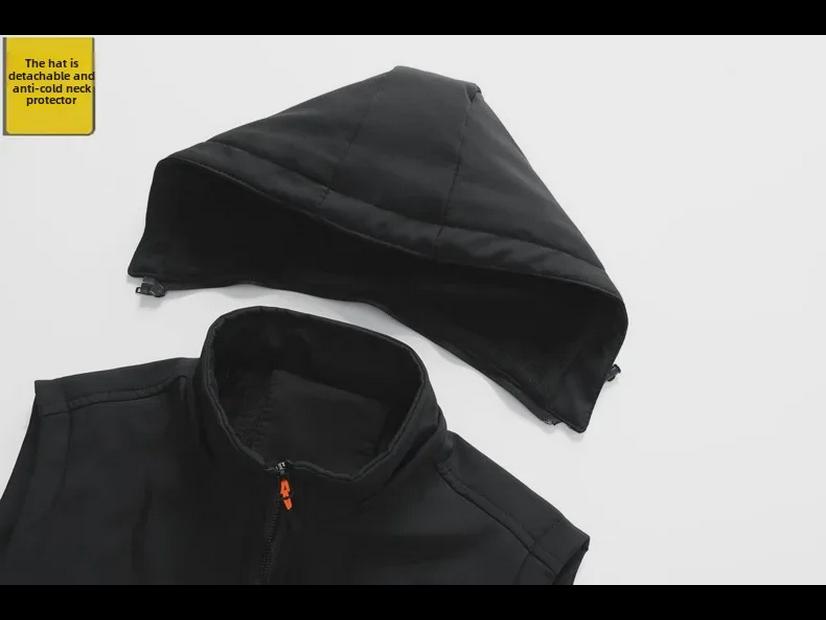 Men's Trendy Slim Hooded Vest: Outdoor Autumn/Winter Plus Velvet Thickened Waistcoat for Warmth