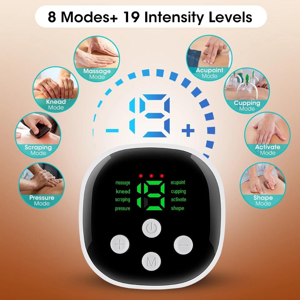 Electric Waist Massager Lower Back Toning Belt for Belly Exercise Vibration Hot Compress Massage Belt Muscle Relax USB Charge