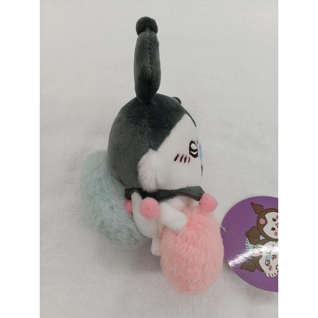 Gray Parker Service Chikawa x Sanrio Characters Momonga Kuromi Hikkake stuffed animal watching from the desktop