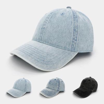 Popular Light Board Washed Denim Baseball Cap Solid Color Old Washed Cap Soft Top Hat