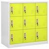 VidaXL Lockable Locker Cabinet Storage Cabinet Storage Organizer Office Cabinet Light Grey and Green 336443