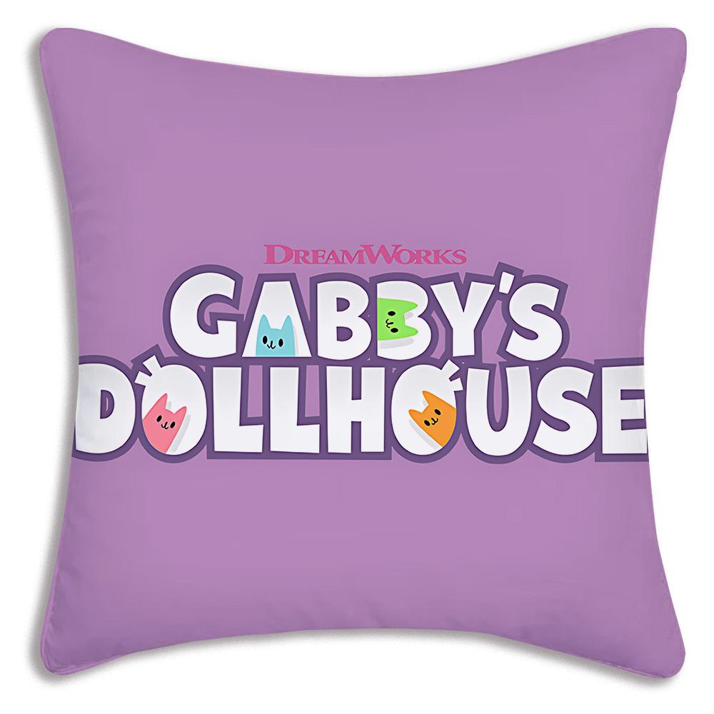 Cartoon Gabbys Kawaii Pillow Covers Cartoon Sofa Decorative Home Doublesided Printing Short Plush Cute Cushion Cover