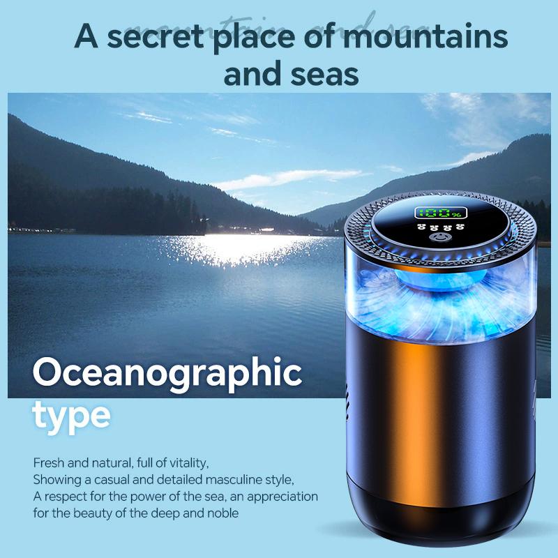 Xiaomi Car Air Freshener USB Rechargeable, Smart Induction Auto On/Off Aromatherapy Diffuser with LED Light, Car Fragrance Air Purifier