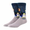 Unisex Malerei Stil Astronaut Mann Socken Baumwolle Harajuku Bunt Vollsocken Damen Weltraum Streetwear 1 Paar Größe 38-46