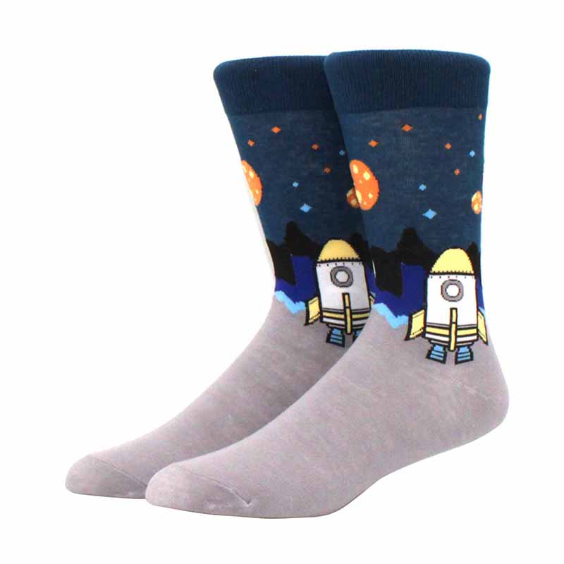 

Носки унисекс в стиле «астронавт», хлопковые, Harajuku, цветные, длинные, женские, космические, уличная одежда, 1 пара, размер 38-46