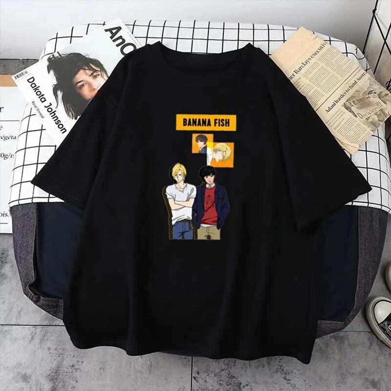 BL Japonské Anime Banánové Ryby Dámské Tričko Kreslený Chlapecká láska Unisexga Topy Unisex Ležérní Móda Streetwear Unisex Pár Oblečení